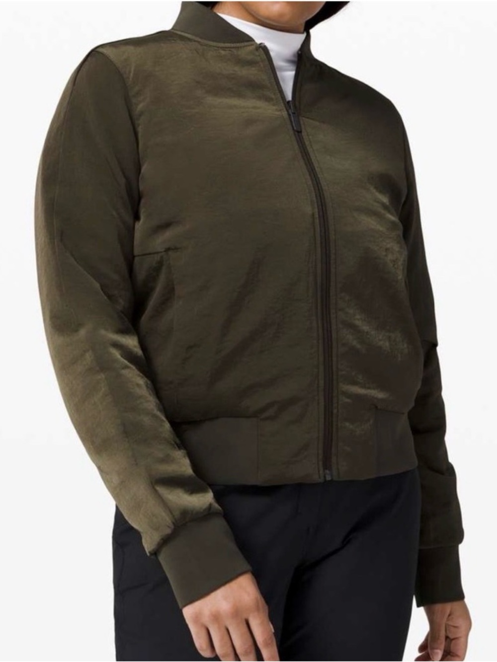 lululemon | Olive Green Reversible Quilted Puffer Bomber Jacket, 4 - Picture 3 of 16